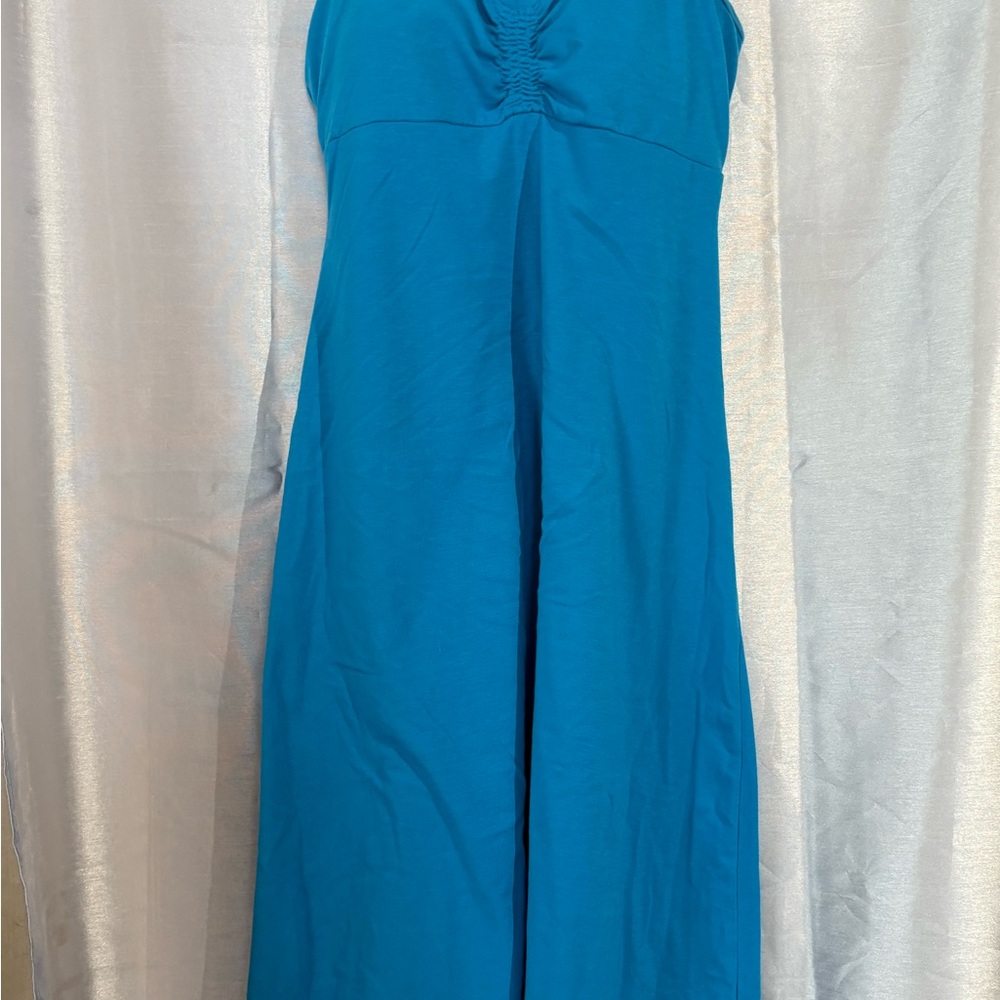 Prana Vibrant Blue Dress built in bra Racer back size S